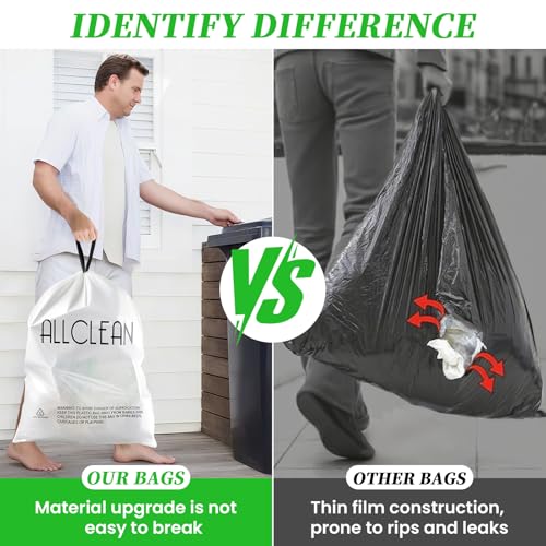 Trash Bags 15 Gallon Tall Kitchen Drawstring Garbage Bags,Fit 13-15 Gal Bins,Extra Strong&Leak-Proof,Unscented&Recyclable Trash Can Liners for Home Office Industrial Bathroom Garden Lawn