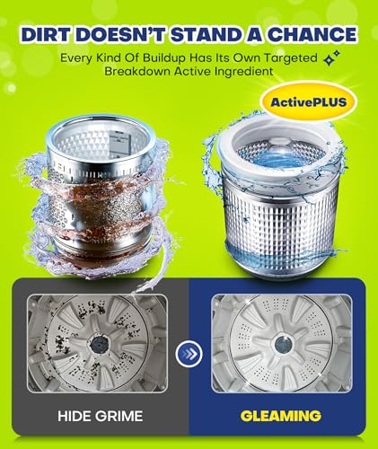 2X Power Deep Cleaning Washing Machine Cleaner Tablets, No More Odor & Pet Fur Enzyme Washing Machine Cleaning Tablets, Washer Cleaner For HE Top Front Load, Septic Safe, 24 Counts/1 Year Supply