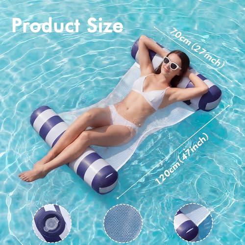 5 Pack Inflatable Pool Floats, OKSUWATER 4-in-1 Water Hammock, Pool Floats Adult Size for Swimming Pool Party Summer Lake Water Fun (5 Pack-Multicolor)
