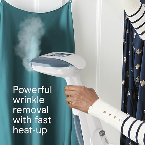 Conair Handheld Garment Steamer for Clothes, Turbo ExtremeSteam 1875W Fabric Clothes Steamers, Hand Steamer for Clothes, Portable Handheld Garment Steamers for Clothes, Handheld Steamer, Blue