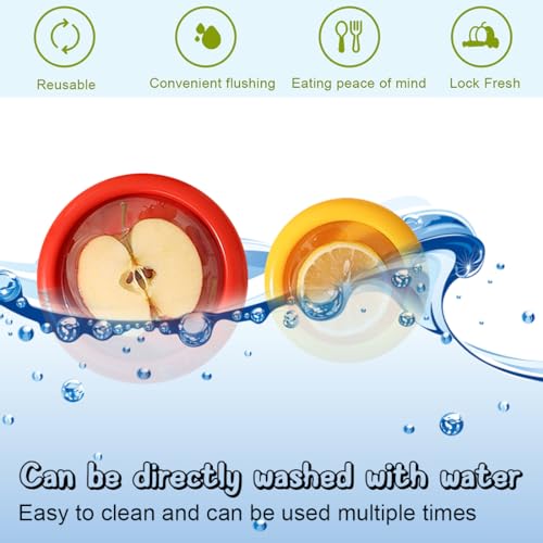 Reusable Fruit and Vegetable Storage Containers Lemon Keeper Tomato Holder Silicone Food Savers Fresh Stretch Pod for Fridge 2 Pack