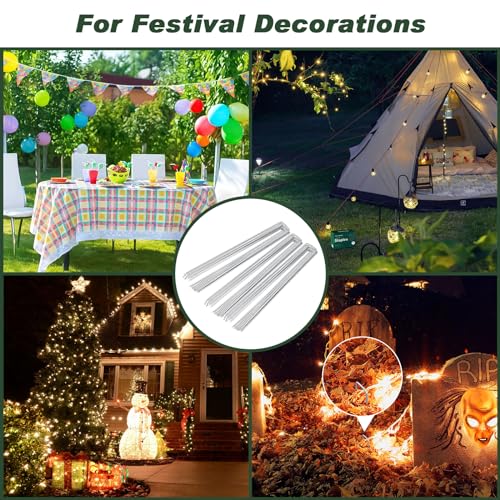 FEED GARDEN 6 Inch 50 Pack Hot-dip Galvanized Landscape Staples Plant Cover Spikes 11 Gauge Tent Stakes Garden Stakes Landscaping Fabric SOD Pins Yard Pins for Decoration Weed Barrier Fabric