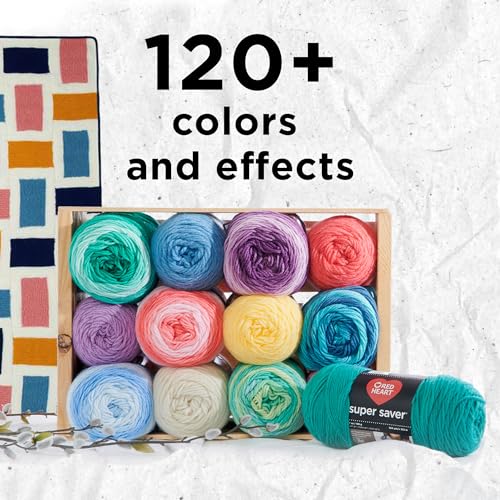 Red Heart Super Saver White Yarn - 3 Pack of 198g/7oz - Acrylic - 4 Medium (Worsted) - 364 Yards - Knitting/Crochet