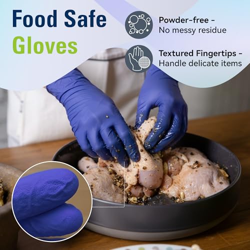 SWIFTLITE Disposable Nitrile Gloves, Food Safe, Latex-Free Powder-Free, Kitchen Rubber Gloves for Cooking and Cleaning