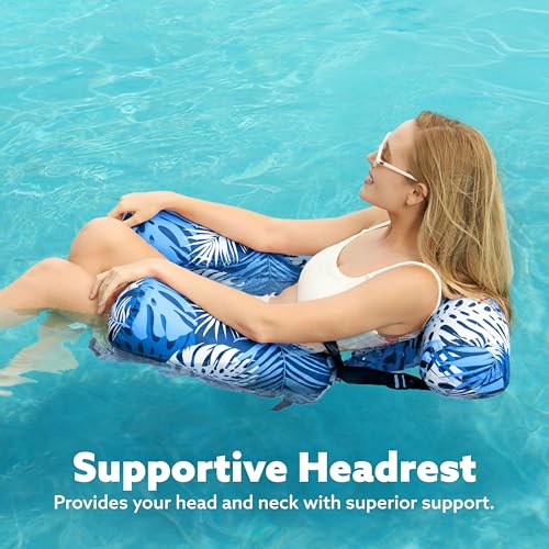 SLOOSH Inflatable Pool Floats Adult,2 Packs Floating Lounge Chairs,Blow up Pool Noodles for Adult Heavy Duty,Floating Chair for Party Summer Water Beach Lake Fun