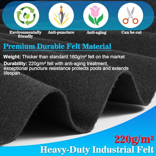11x7.5ft Rectangular Pool Liner Pad for Above Ground Swimming Pools,Thickened Under Pool Mat Padding,Pools Bottom Liner Protector to Prevent Punctures & Extend Liner Life