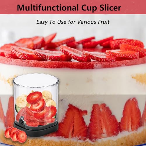 Fruit Slicer Cup,Strawberry Cutter Slicer with Stainless Blades for Egg Banana Cucumber Mushroom,Detachable Kitchen Gadget Tool Vegetable Salad Cut Slice -Precision Berry Cutter Black