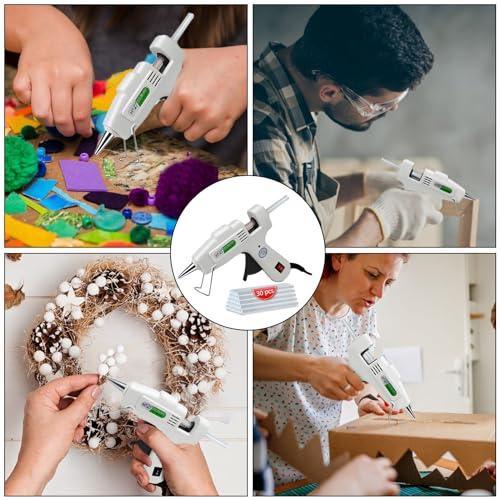 Krightlink Hot Glue Gun Kit with 30 Glue Sticks, Fast Preheating Hot Melt, High Temp for School Crafts DIY Arts and Quick Home Repairs (20w)