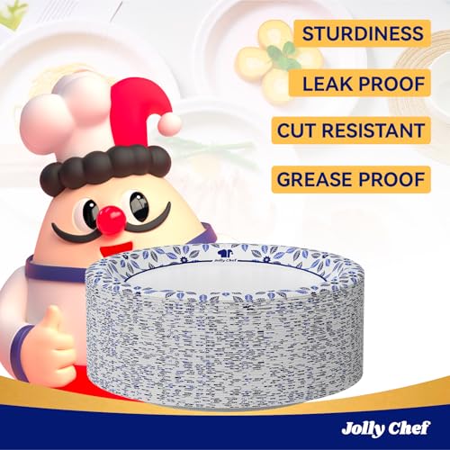JOLLY CHEF 10 inch Disposable Paper Plates 140 Count, Soak Proof, Cut Proof, Heavy Duty Paper Plates for Everyday Use