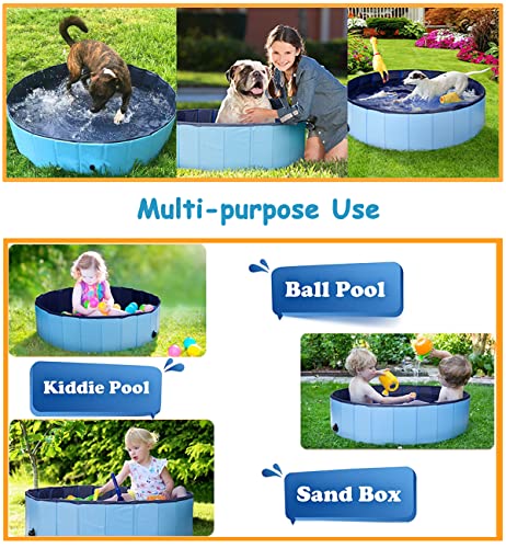 Dog Pool Foldable pet Pool Dog Swimming Pool Portable Suitable for Indoor and Outdoor use (32x8in)