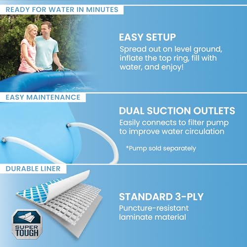 INTEX Easy Set 8 ft x 24in Above Ground Pool, Round Inflatable Swimming Pool, Pump Not Included