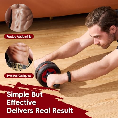 EnterSports Ab Roller Wheel for Abs Workout - Abdominal Exercise Equipment with 2 Knee Pads for Home Gym, Core Strength Training, Fitness Equipment for Men & Women