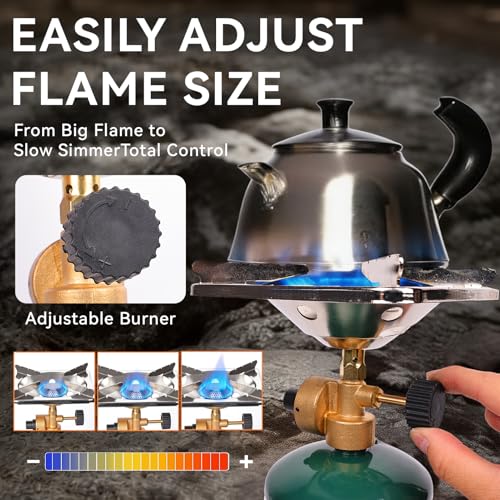 KOMAN Camping Propane Stove,Portable Camping Stove, Backpacking Stove Propane Camping Stove,10000BTU Single Burner Propane Stove for Outdoor Cooking,Fuel by 16 Oz Propane Cylinder (Fuel not Included)