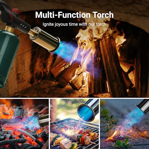 ThermoMaven Powerful Propane Torch, Kitchen Cooking Culinary Torch Lighter, Adjustable Blow Torch for Sous Vide Searing Steak, BBQ, Grill, Campfire Charcoal Starter, Gas Welding Kit(Tank Not Included)