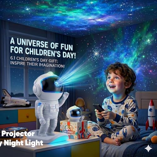 Astronaut Galaxy Projector, Star Night Light for Kids Bedroom