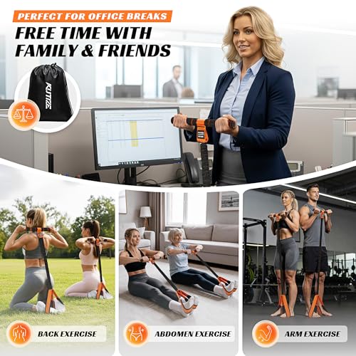 KUTIZE Multifunction Pedal Resistance Band with Handle, Upgraded Exercise Equipment with Soft Foot Pedal for Sit Up & Full-Body Home Gym Workouts, Core/ABS Training, Pilates, Yoga & Physical Therapy