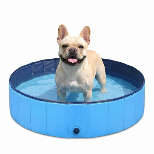 Dog Pool Foldable pet Pool Dog Swimming Pool pet Swimming Pool PVC Non-Slip for All Kinds of Pets (32x8in)