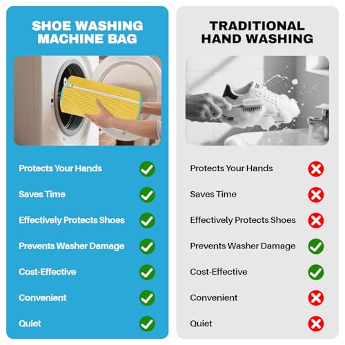 Shoe Washing Machine Bag: Laundry Shoe Bag Keeps Clean - Reusable Shoe Washing Bag for Sneaker Tennis Shoes Unstain Cleaner Kit(Yellow 2 Pcs)