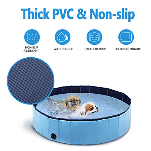 Dog Pool Foldable pet Pool Dog Swimming Pool Portable Suitable for Indoor and Outdoor use (32x8in)