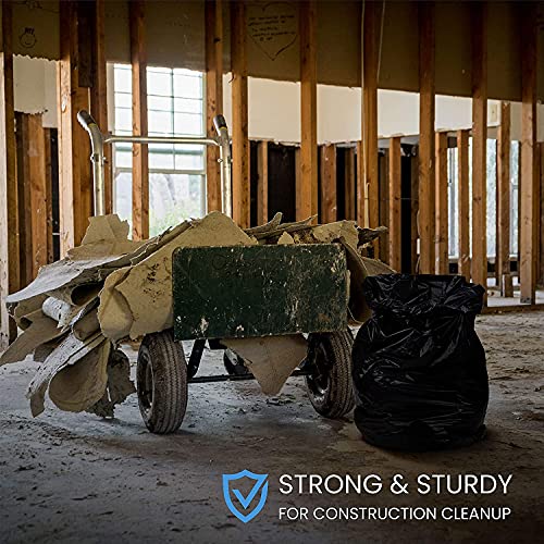 ToughBag 55 Gallon Trash Bags, 55-60 Gallon Trash Bags Heavy Duty (50 COUNT) - Large Black Trash Can Liners, 50-60 Gal for Contractors, Commercial, and Lawn - Made in USA