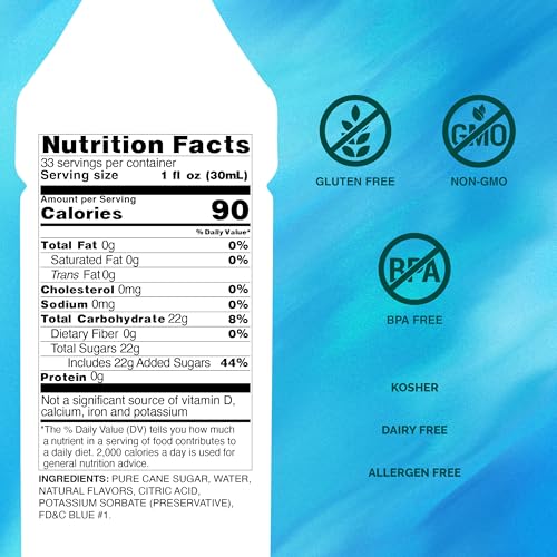 Monin - Blue Cotton Candy | Premium Syrup for Lemonades, Shakes, Sodas & More (BPA-Free Plastic Bottle, 1 Liter)