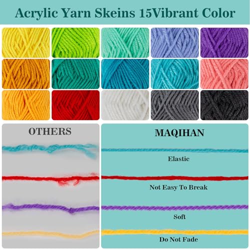 15x20g Acrylic Yarn for Crocheting