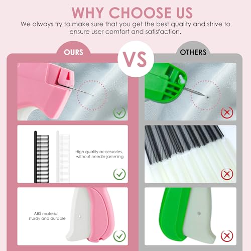 Stitch Gun for Clothes - Handheld Stitch Gun Quick Clothing Fixer - Tagging Gun - Includes 6 Needle, 1000 Black Fasteners & 1000 White Fasteners