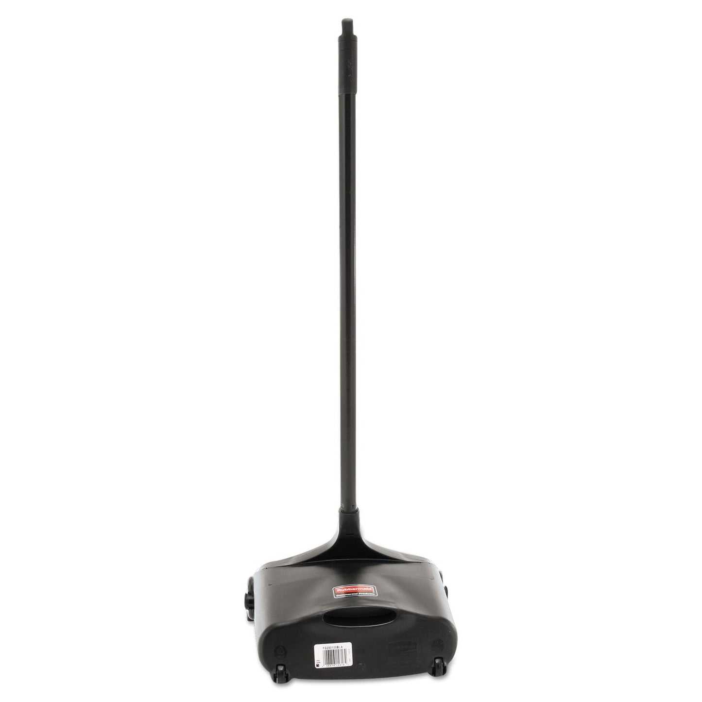 Rubbermaid Commercial Products Dustpan with Long Handle Plastic Black Compatible with Any Broom for Lobby/Restaurant/Office/Home/Dog Pooper Scooper 12.50" Wide