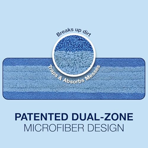 Bona Mop Microfiber Cleaning Pad for Hardwood & Hard Surface Floors - Value 3-Pack - For Use With Bona Mops - Dual Zone Cleaning