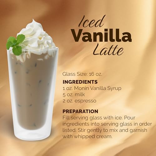 Monin - Vanilla Syrup | Pure & Rare Madagascar Vanilla, Premium Syrup for Coffee, Lattes & More | Clean Label, No Artificial Flavors, No Artificial Preservatives (BPA Free Bottle, 33.8 fl oz, 2-pack)