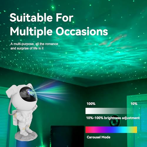 Star Projector Galaxy Night Light - Astronaut Space Projector, Starry Nebula Ceiling LED Lamp with Timer and Remote, Kids Room Decor Aesthetic, for