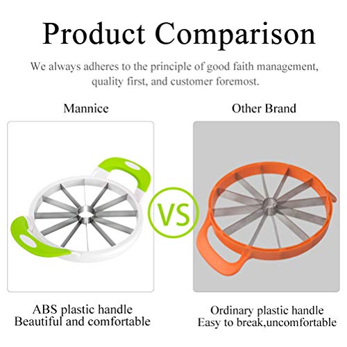Watermelon Cutter Extra Large Watermelon Slicer, Melon Slicer Multifunctional Handheld Home Stainless Steel Round Fruit Divider Fruits Cutting Slicing Into Uniform Size by12 Pcs, Easy to Clean