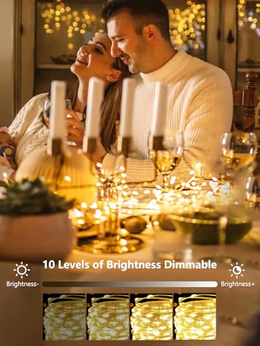 4 Pack Fairy Lights Battery Operated with Remote 33FT 100 LED Warm White