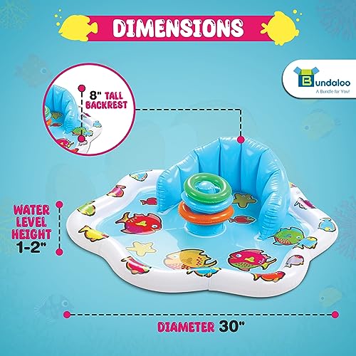 Baby Splash Pad with Inflatable Backrest and Stackable Ring Toys – Sensory Water Play Mat for Infants and Toddlers – Summer Outdoor Fun