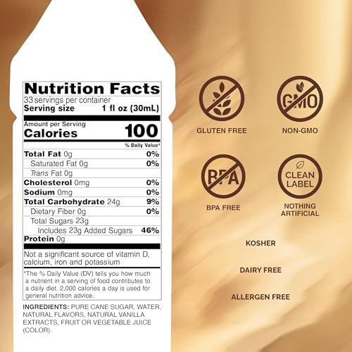 Monin - Vanilla Syrup | Pure & Rare Madagascar Vanilla, Premium Syrup for Coffee, Lattes & More | Clean Label with No Artificial Flavors, No Artificial Preservatives (BPA Free Bottle, 33.8 fl oz)