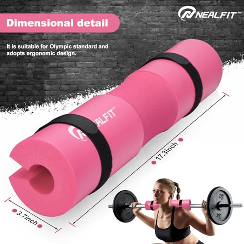 NEALFIT Barbell Pad Squat Pad for Squats—Squat Bar Pad—Great for Weightlifting,Lunges and Hip Thrusts—Foam Sponge Pad—Fit Standard and Olympic Bars Perfectly