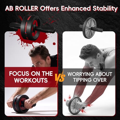 EnterSports Ab Roller Wheel for Abs Workout - Abdominal Exercise Equipment with 2 Knee Pads for Home Gym, Core Strength Training, Fitness Equipment for Men & Women