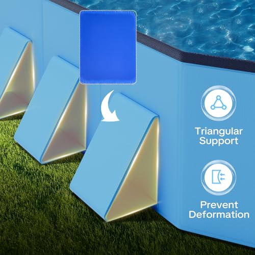 Raxurt Foldable Dog Pool, 72'' Large Dog Pool for Large Dogs with Reinforced Sidewalls for Stability, Portable Pet Bath Tub for Indoor Outdoor Backyard Use