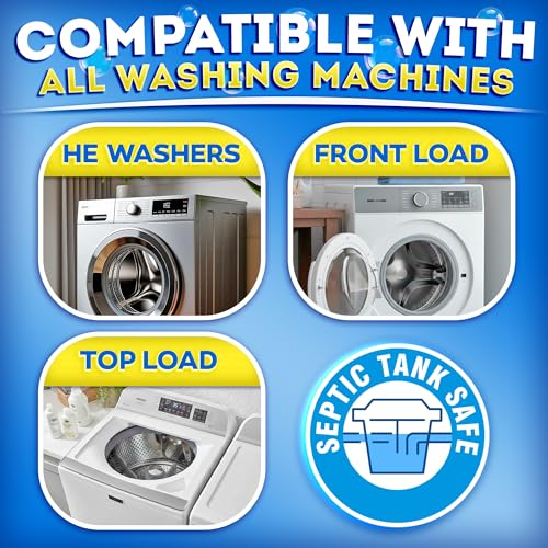 Washing Machine Cleaner Tablets for Pet Owners Pro – Front & Top Load HE Washers – Removes Pet Hair Buildup Eliminates Odors & Residue – 28 Tablets 1-Year Supply – Septic Safe Deep Clean