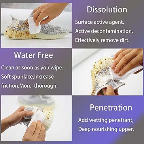 mygezi 2 Pack 60 Pcs Shoe Sneaker Wipes Cleaner Quick Wipes Disposable Travel Portable Removes Dirt, Stains