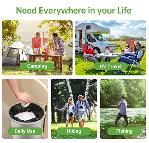 Portable Toilet Replacement Bags, 25 Count 8 Gallon 1.5 Mil Super Thickened Compostable Trash Bags, 30 Liter Camping Toilet Bags for Travel Outdoors, Boating, Emergency Toilet Bag for Car