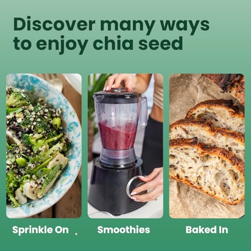 Sanar Naturals Chia Seeds, 10 oz | High Fiber, Omega 3, Plant Based Protein, Raw Black Chia Seeds, Vegan, Non GMO, Gluten Free, Superfood for Smoothies, Oatmeal, Baking, GLP-1 Support