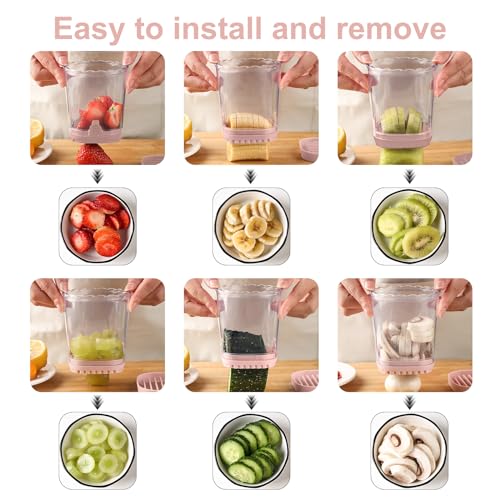 Strawberry Slicer：Fruit Slicer Cup Veggie Salad Speed Cutter for Strawberries Egg Banana Mushroom Cucumber Kiwi the Kitchen Portable Slicing Tool (Pink)