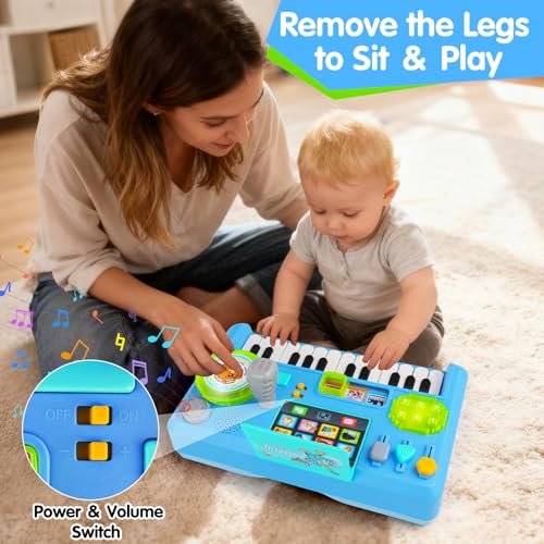 Thremhoo Baby DJ Table Musical Piano Toys for Toddlers with Music & Light