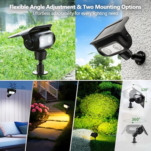 Brizled Solar Halloween Spot Lights Outdoor, 4 Pack RGB Landscape Lighting