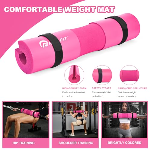 NEALFIT Barbell Pad Squat Pad for Squats—Squat Bar Pad—Great for Weightlifting,Lunges and Hip Thrusts—Foam Sponge Pad—Fit Standard and Olympic Bars Perfectly
