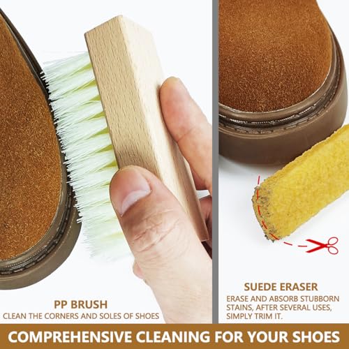 3Pcs Suede Shoe Brush and Eraser Suede Nubuck Cleaning Brush for Shoes