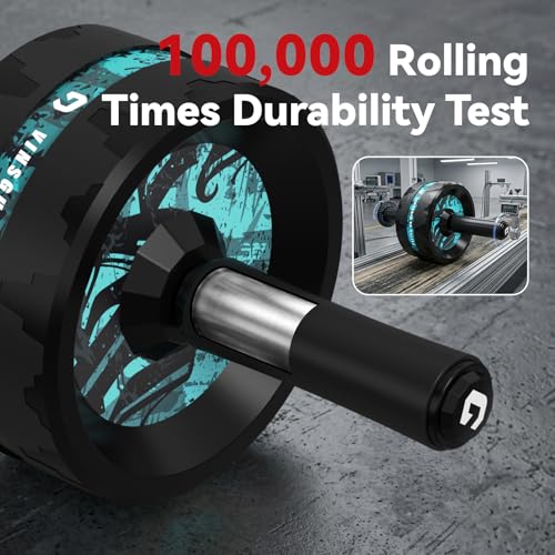 VINSGUIR Ab Roller Wheel, Abs & Core Workout Equipment for Home Gym with Knee Pad Accessories, Abdominal Wheel for Full-body Strength Training