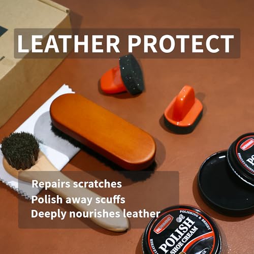 Black Brown Shoe Polish Kit Saddle Soap Mink Oil Shoe Shine Kit Boots Leather Conditioner Cream Wax Care Set