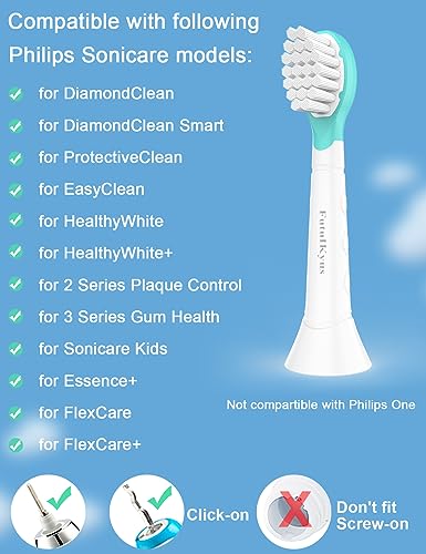 Kids Replacement Heads for Philips Sonicare: 3+ Years Old Children Soft Electric Toothbrush Compact Child Brush Head for Boys Girls, Pink & Blue 8 Pack